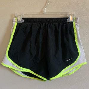 Black & Neon Yellow Authentic Nike Running Shorts